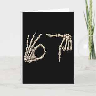 Zes Zeven 6 7 Meme 67 Skelet Hand Halloween Kostuu Kaart