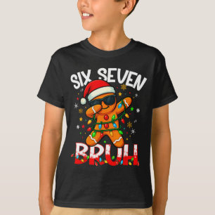 Zes Zeven 6 7 Meme Dabbing Peperkoek Man Kerstmis T-shirt