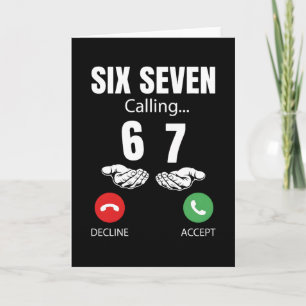 Zes Zeven Bellen 67 Meme Grappig 6 7 Grap Mannen V Kaart