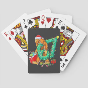 Zes Zeven Bigfoot 67 Sasquatch Meme Kerstmis Pokerkaarten
