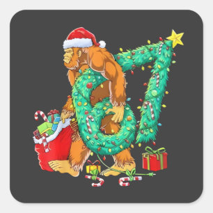 Zes Zeven Bigfoot 67 Sasquatch Meme Kerstmis Vierkante Sticker