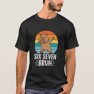 Zes Zeven Bruh 67 Capybara Grappig Vintage Meme T-shirt