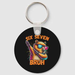 Zes Zeven Bruh 67 Capybara Vintage Grappig Meme Ca Sleutelhanger