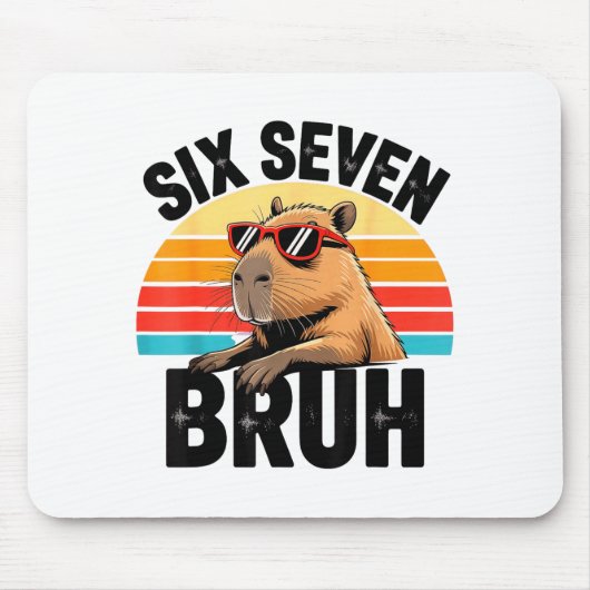 Zes Zeven Bruh 67 Meme Capybara Muismat (Voorkant)