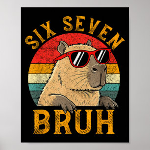 Zes Zeven Bruh 67 Meme Grappige Capybara Viraal Ze Poster