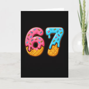 Zes Zeven Ijs Drip Cool Meme 67 Grappig Nummer Kaart