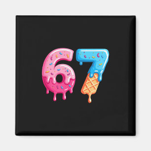 Zes Zeven Ijs Drip Cool Meme 67 Grappig Nummer Magneet