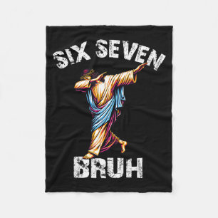 Zes Zeven Jezus Dabbing Kerstmis 6 7 Meme 67 Kinde Fleece Deken