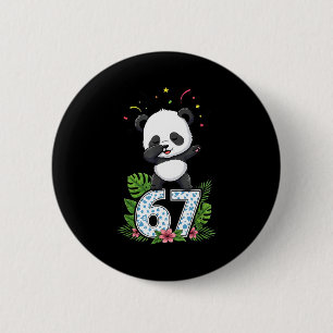 Zes Zeven Meme Dabbende Baby Panda 67 Grappige Gen Ronde Button 5,7 Cm