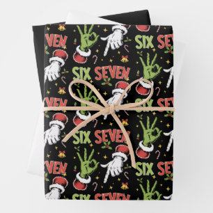 Zes Zeven Meme Grappige Gemene Kerel Kerst Viraal Inpakpapier Vel