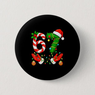 Zes Zeven Meme Kerstmis 67 Kerstman Grappige Kerst Ronde Button 5,7 Cm