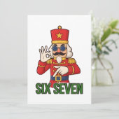 Zes Zeven Sneeuwman Kerst Notenkraker 6 7 Xmas Aankondiging (Staand voorkant)
