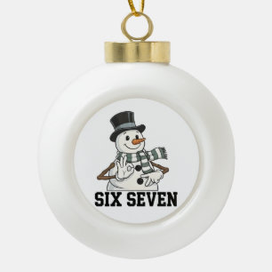 Zes Zeven Sneeuwman Kerstman 6 7 Xmas Keramische Bal Ornament