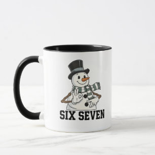Zes Zeven Sneeuwman Kerstman 6 7 Xmas Mok