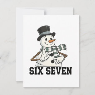 Zes Zeven Sneeuwman Kerstmis Kerstman 6 7 Kerstmis Notitiekaartje