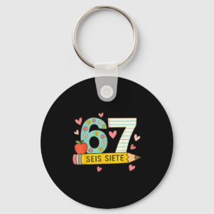 Zes Zeven Spaans 67 Grappig Six Seven Spaans Grapp Sleutelhanger