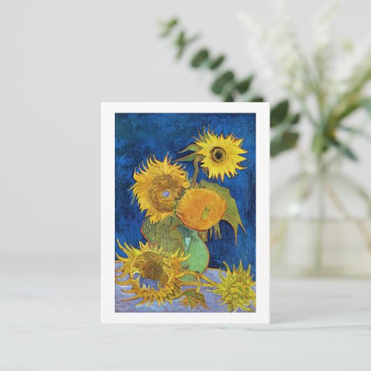 Zes zonnebloemen, Van Gogh Briefkaart (Staand voorkant)