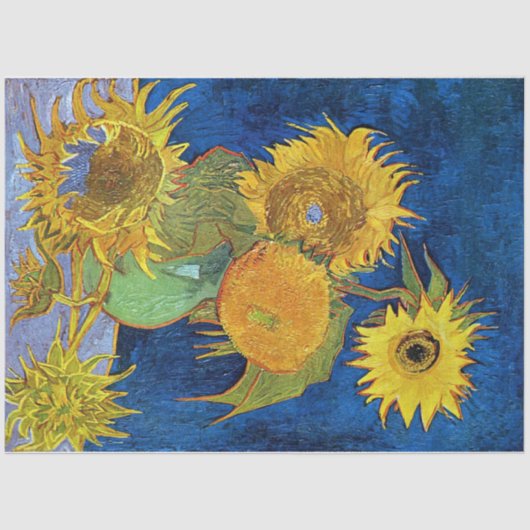 Zes zonnebloemen, Van Gogh Tissuepapier (Voorkant)