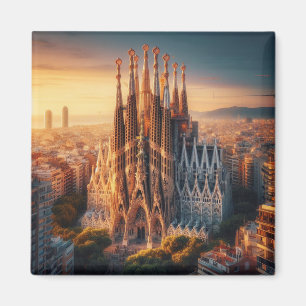 zESa13 BARCELONA Basiliek Sagrada Familia, koelkas Magneet