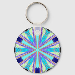 zesarmige blauwe ster sleutelhanger