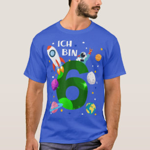 Zesdaagse raket, planeten, sterren, astronaut t-shirt