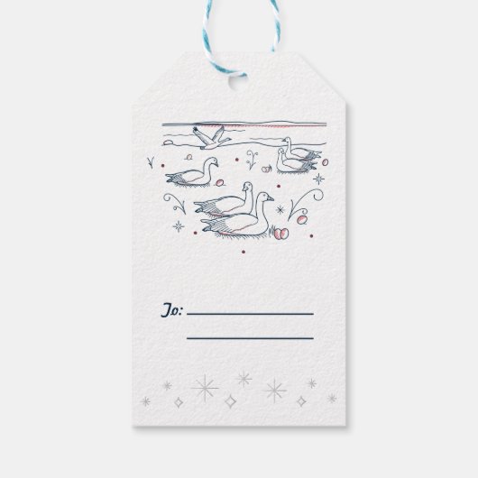 Zesde DAG VAN KERSTMIS / Kerst Gift Label Cadeaulabel (Achterkant)