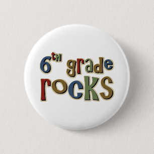 Zesde graad Rocks zesde Ronde Button 5,7 Cm