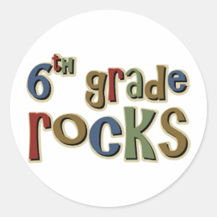 Zesde graad Rocks zesde Ronde Sticker