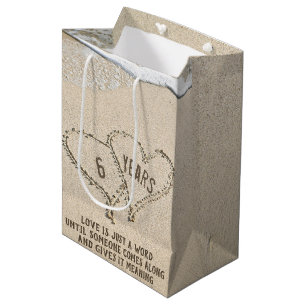 Zesde Jubileum Beach Hearts Medium Gift Bag Cadeauzakje