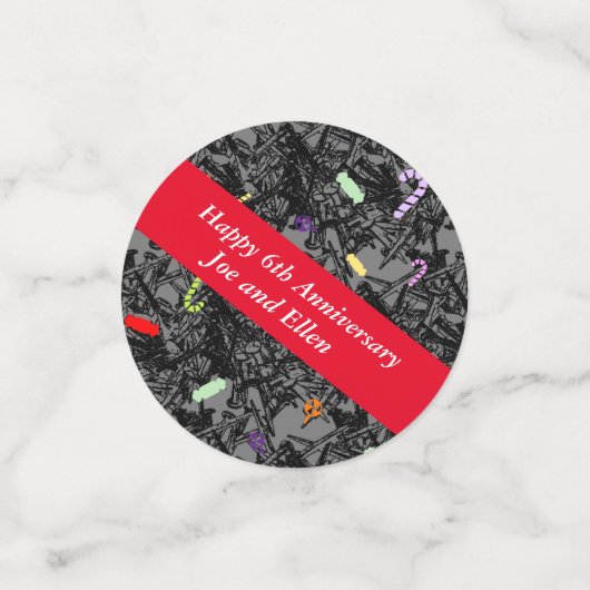 Zesde Jubileum, nagels en Snoep Confetti (Kleine voorkant)