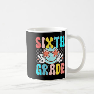 Zesde klas retro groovy glimlach gezicht 6e klas koffiemok