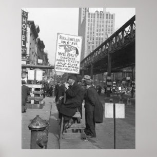 Zesde Man Avenue Sign. 1937 Poster