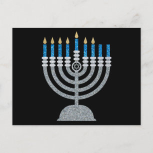 Zesde nacht van het Briefkaart Hanukkah Glitter
