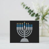Zesde nacht van het Briefkaart Hanukkah Glitter (Staand voorkant)