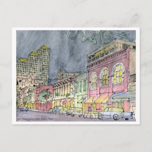 Zesde Street, West, Austin, Texas Briefkaart (Voorkant)