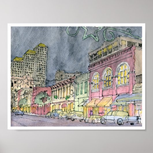 Zesde Street, West, Austin, Texas Poster (Voorkant)