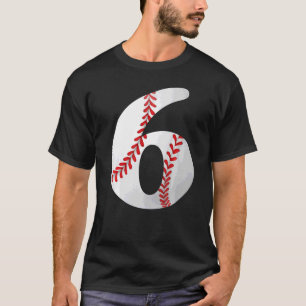 Zesde verjaardag van de Kinder Baseball Boys Girls T-shirt