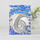 Zesde Verjaardag Zilver en Blauwe Leeftijd 6 Jonge Kaart (Staand voorkant)