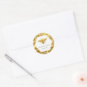 Zeshoek bij logo op wit ronde sticker (Envelop)
