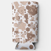 Zeshoek & Driehoek Roze & Bruin op Wit Patroon (Voorkant)