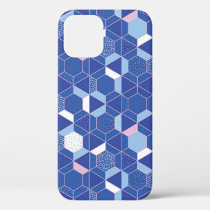 Zeshoeken, driehoeken: geometrisch abstract patroo iPhone 12 hoesje