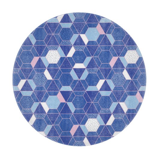Zeshoeken, driehoeken: geometrisch abstract patroo snijplank (Voorkant)