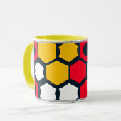 Zeshoeken van rode en gele Mok (Voorkant links)