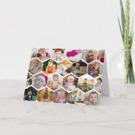 Zeshoekige fotocollage feestdagen kaart
