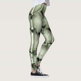 Zeshoekige groene bubble getextureerde achtergrond leggings