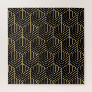 Zeshoekige harmonie: Art Deco Elegantie Legpuzzel