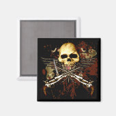 Zeskanonnen met schedel magneet (Voorkant / Achterkant)