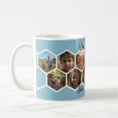 Zeskant familiefoto collage koffiemok (Links)