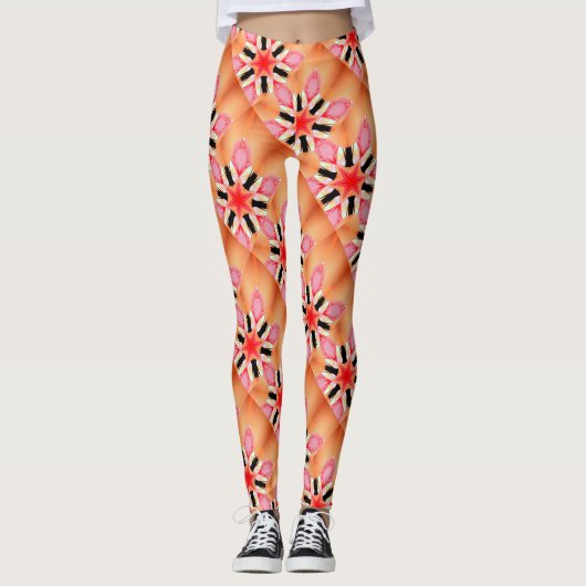 zespuntige rode sterren piek leggings (Voorkant)