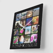 Zestien afgeronde hoeken Foto collage of Instagram Vierkante Klok (Hoek)